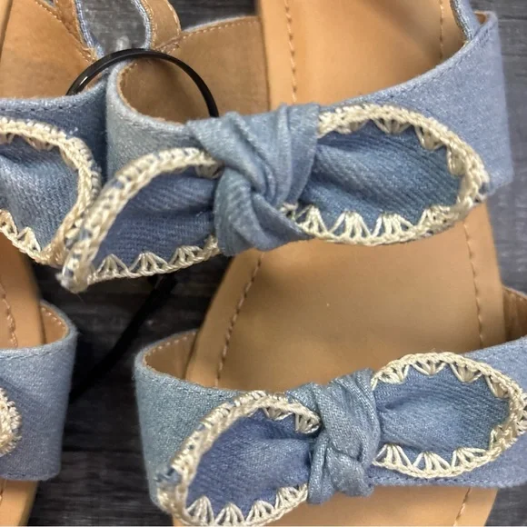 Dolce Vita Blue Sandals with Denim Bows